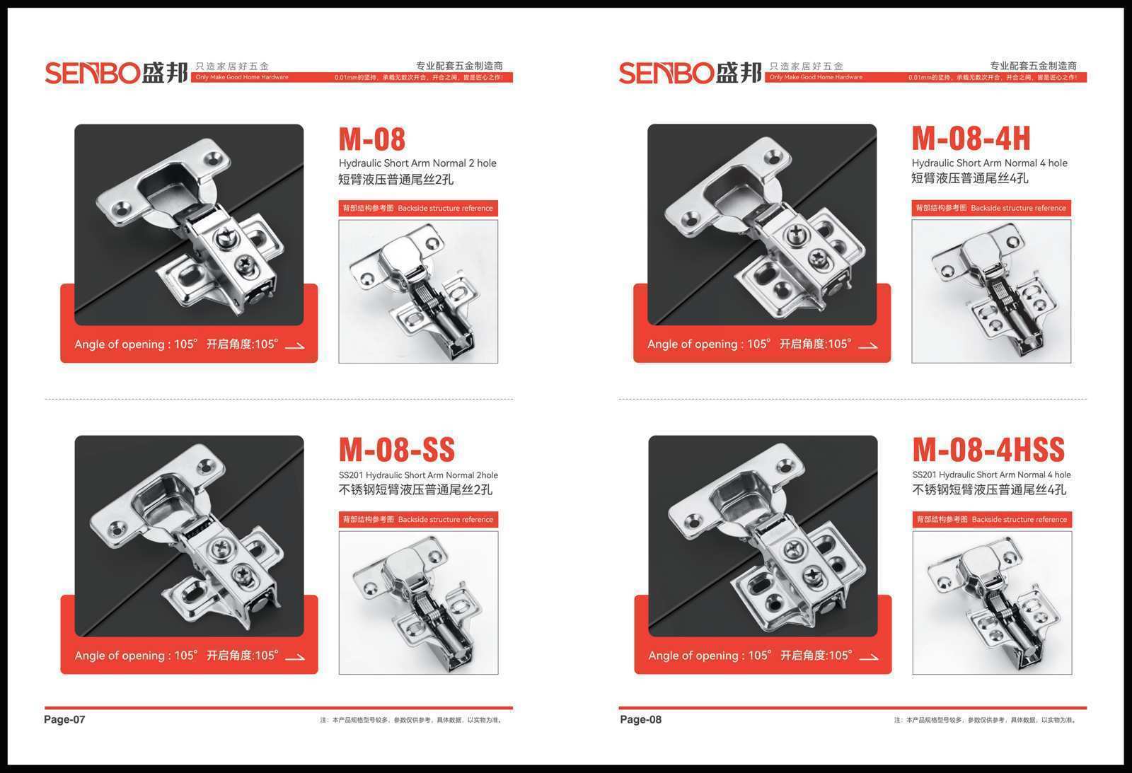 Short arm series short hinge